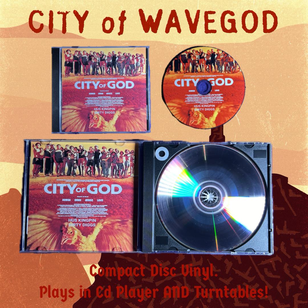 *CITY OF WAVE GOD (COMPACT DISC VINYL - CD PLAYS ON TURNTABLES AND CD PLAYER!) SILVER OR BLACK